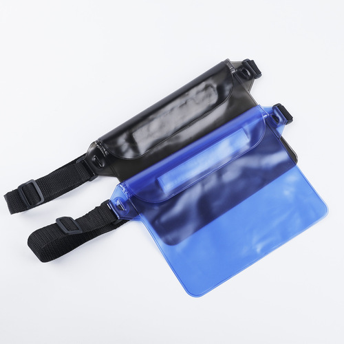 PVC semi-transparent frosted three-layer waterproof bag, thickened mobile phone waterproof bag, floating beach swimming waterproof waist bag