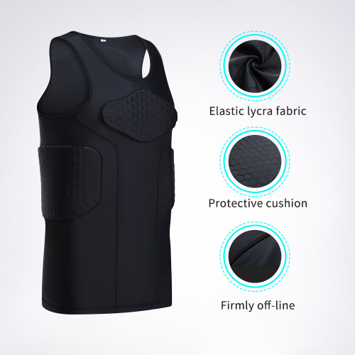 Wholesale anti-collision vest, basketball uniform, anti-fall, anti-collision, tight-fitting training, sports protective gear, sleeveless shoulder pads, waist pads, jersey