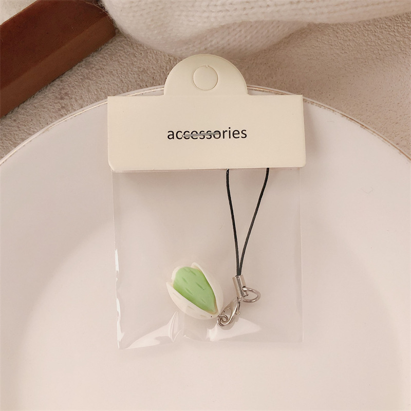 Serie de comida creativa Bolsa de pistacho Colgante Llavero Cadena colgante Mochila personalizada Colgante pequeño Colgante para teléfono móvil