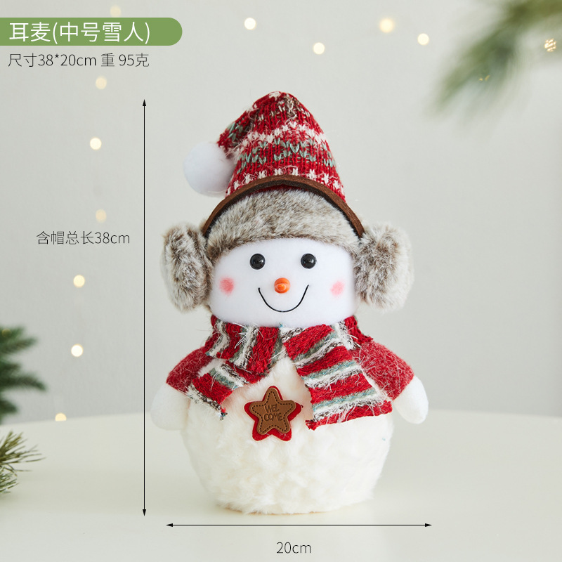 跨境亚马逊圣诞节新款装饰耳麦泡沫雪人礼物桌面摆件橱窗家用公仔|undefined
