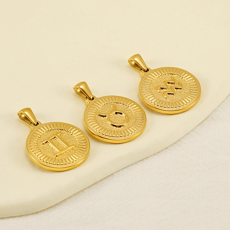 20mm Jewelry Making Size 20mm 304 Stainless Steel 18K Gold Plated Constellation Pendant