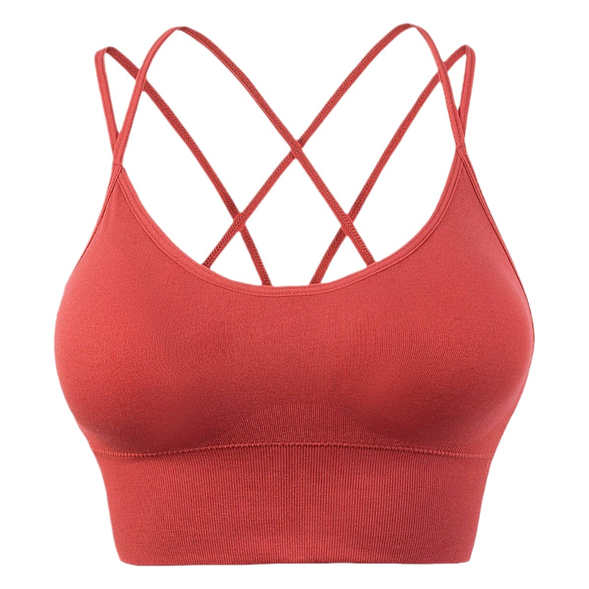 Спортивный бюстгальтер для йоги с тонкими бретелями и перекрещенной спинкой, быстросохнущий, амортизирующий, подходит для бега и фитнеса, европейский и американский бюстгальтер больших размеров, трансграничная торговля.