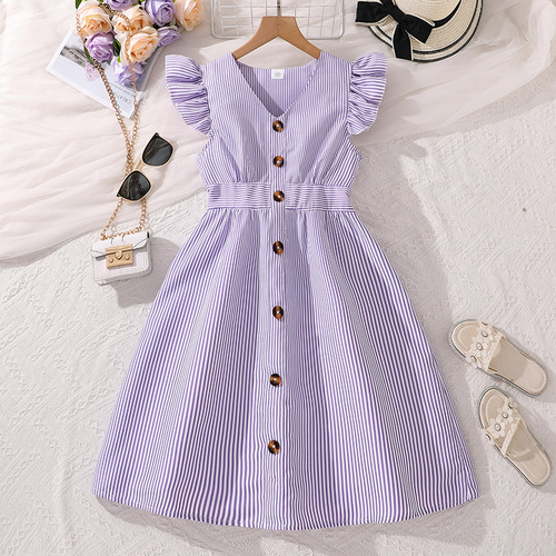Big girl dress summer children's wear foreign trade new cross-border hit children 7-12 years old flying sleeve princess dress
