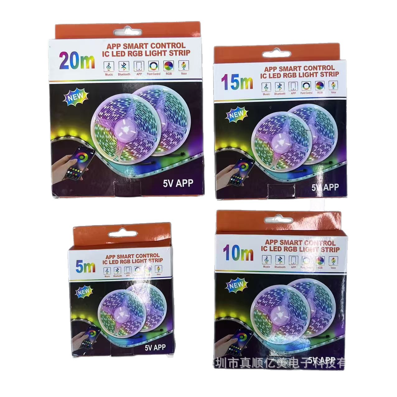 Luz led rgb con usb - Mirage 5050rgb - 5v - 12n placa desnuda - dientes azules transparentes + placa - caja de color image 6