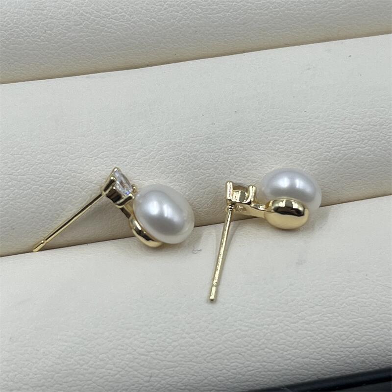 2g Weight Ear Studs Classification 1 Pair Quantity Wedding, Daily Occasion Pearl Pattern All Seasons Season Women's Gender Elegant, Simple Style Style 1 Pair Freshwater Pearl Earrings Pearl Ear Studs 15
