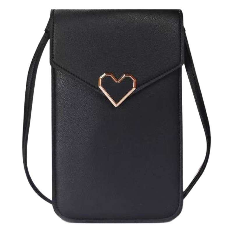 Nuevo amor pequeño bolso moda simple mini bolso de hombro portátil hebilla monedero transparente PVC pantalla táctil bolso del teléfono móvil