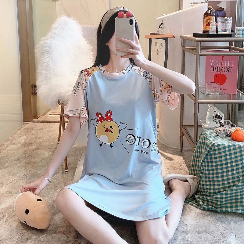 マタニティドレス授乳通気性夏半袖パジャマ授乳ネグリジェ吸汗性産後服産後薄い夏|undefined