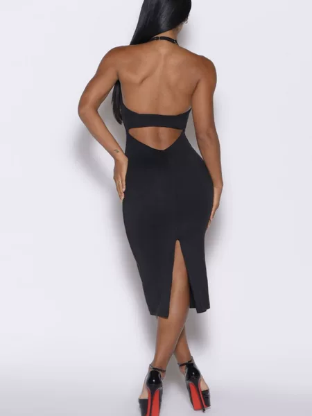 Cross-border European and American Fitness Sports Leisure dress Women's Hanging Neck Beautiful Back Sexy Bag Hip Skirt Cloud Sense Breathable High Elastic