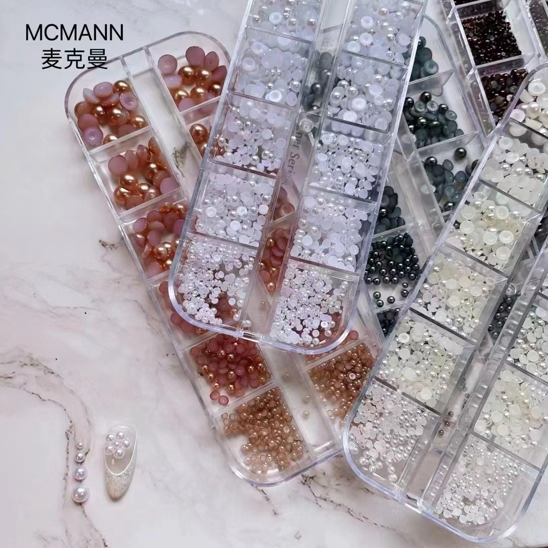 Japanese three dimensional mixed white decorations for manicure…