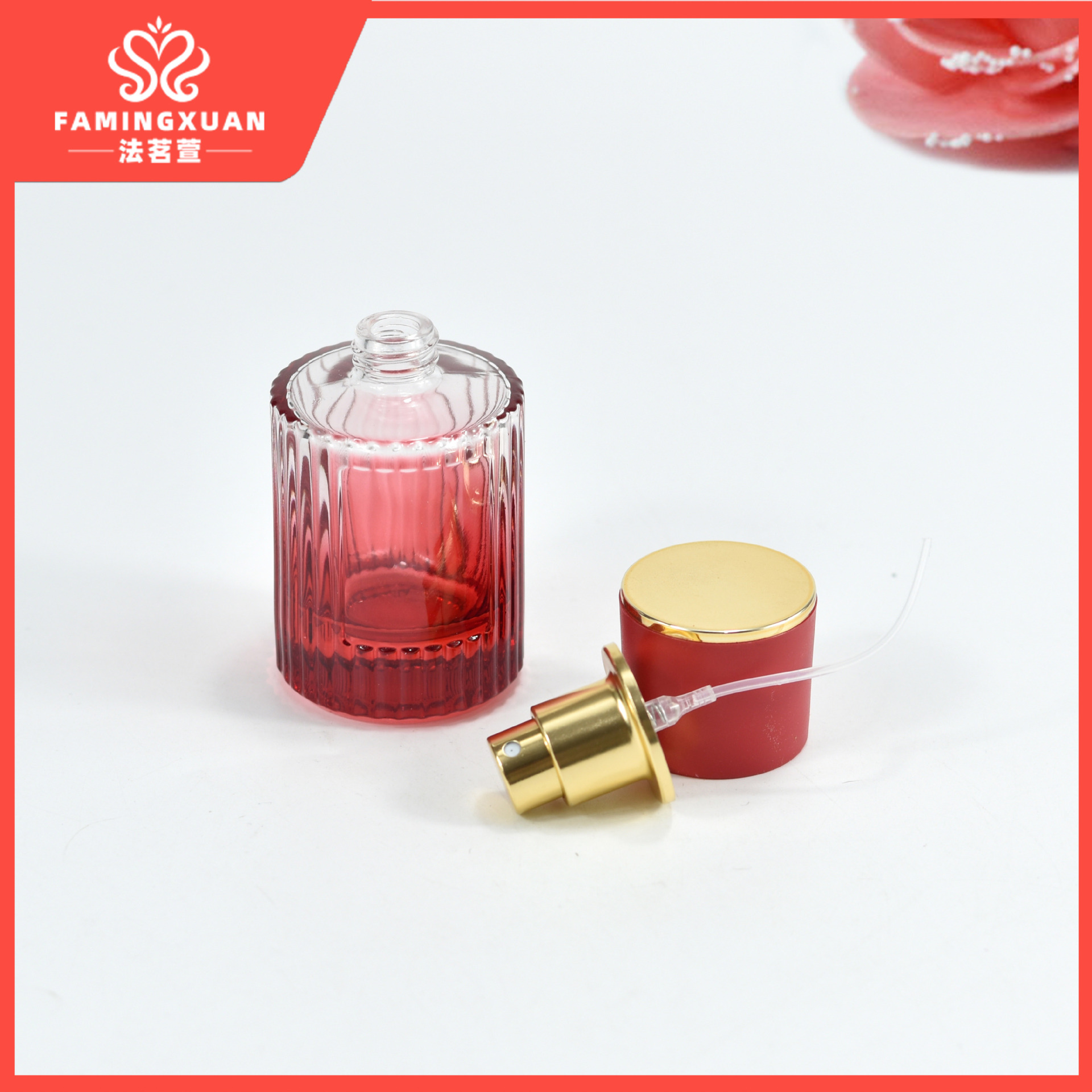 Faimingxuan sub-embalaje botella vacía botella de vidrio a granel perfume botella vacía 30ML de vidrio de color spray perfume botella vacía