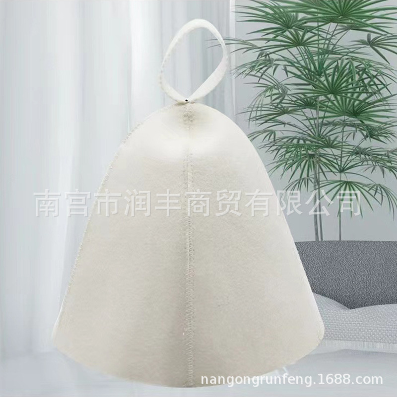 [Gorro de ducha de fieltro] simple moda gris blanco fieltro de lana caliente sudor de primavera sauna humeante sombrero de fieltro