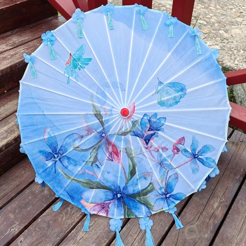 超仙古风伞花瓣三生三世十里桃花伞流苏伞演出花伞油纸汉服花瓣伞|undefined