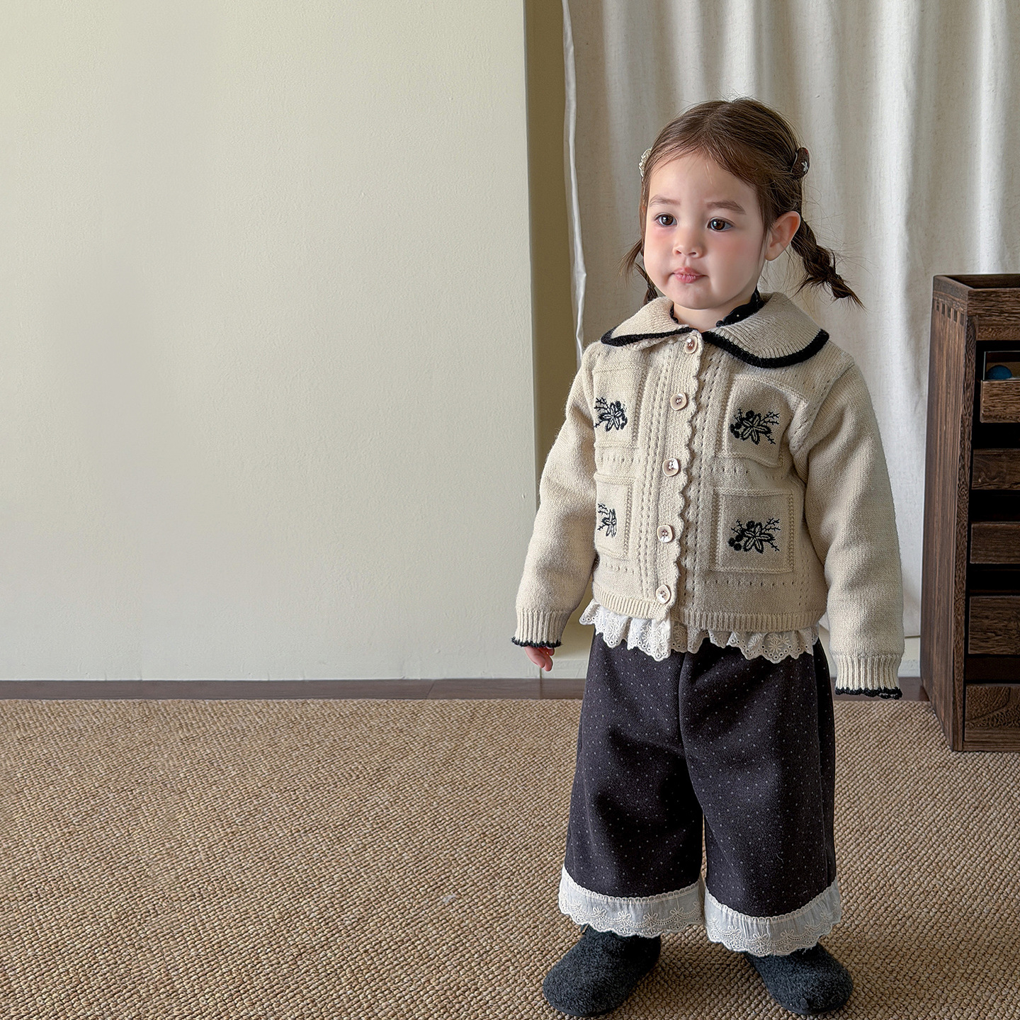 Children's Clothing Girls' Suit Winter Wear 2025 New Thickened Kidsren's Sweater Jacket Pants Baby Girl Infant Clothes