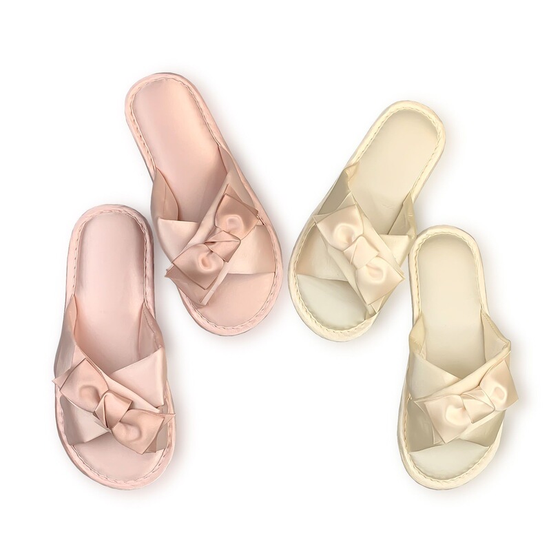 Women's Home Slippers, Satin Comfortable Floor Shoes, High-End Silent Bride Wedding Slippers, Bridesmaid Shoes