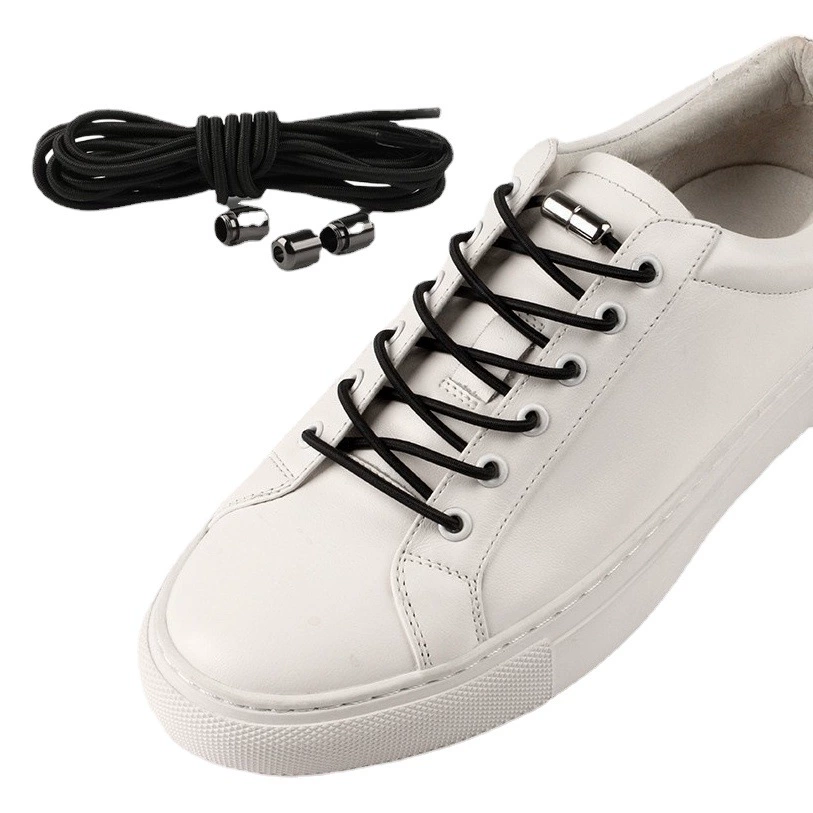 Резиновая лента креативная шнурка эластичная без связки для детей Круглая эластичная ленивая шнурка из сплава металлическая капсула