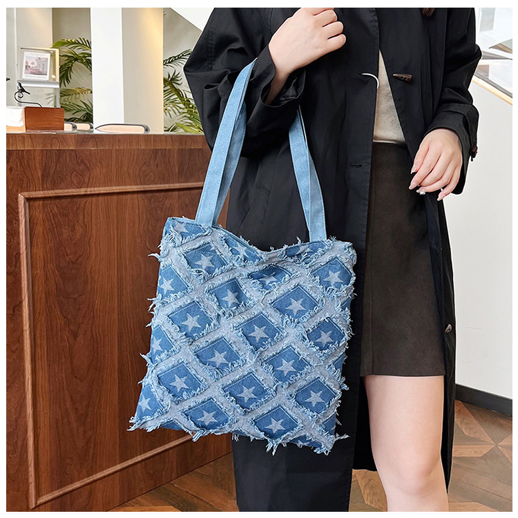 2024 New bucket bag, starry fringed fringe single-shoulder bag, autumn trendy and personalized design handbag, crossbody bag undefined