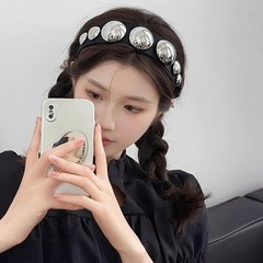 歐美減齡裝飾壓發發箍女夏天高顱頂氣質高級感百搭外出洗臉頭箍