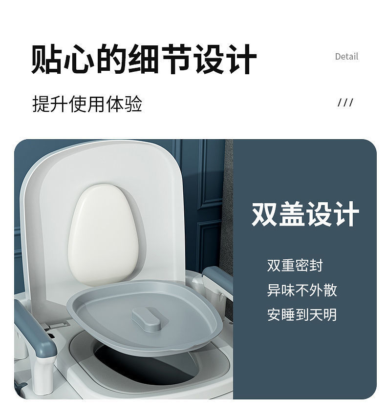 Portable elderly toilet, household anti-odor indoor toilet for the elderly, toilet chair for defecation, urine bucket for pregnant women and adults undefined