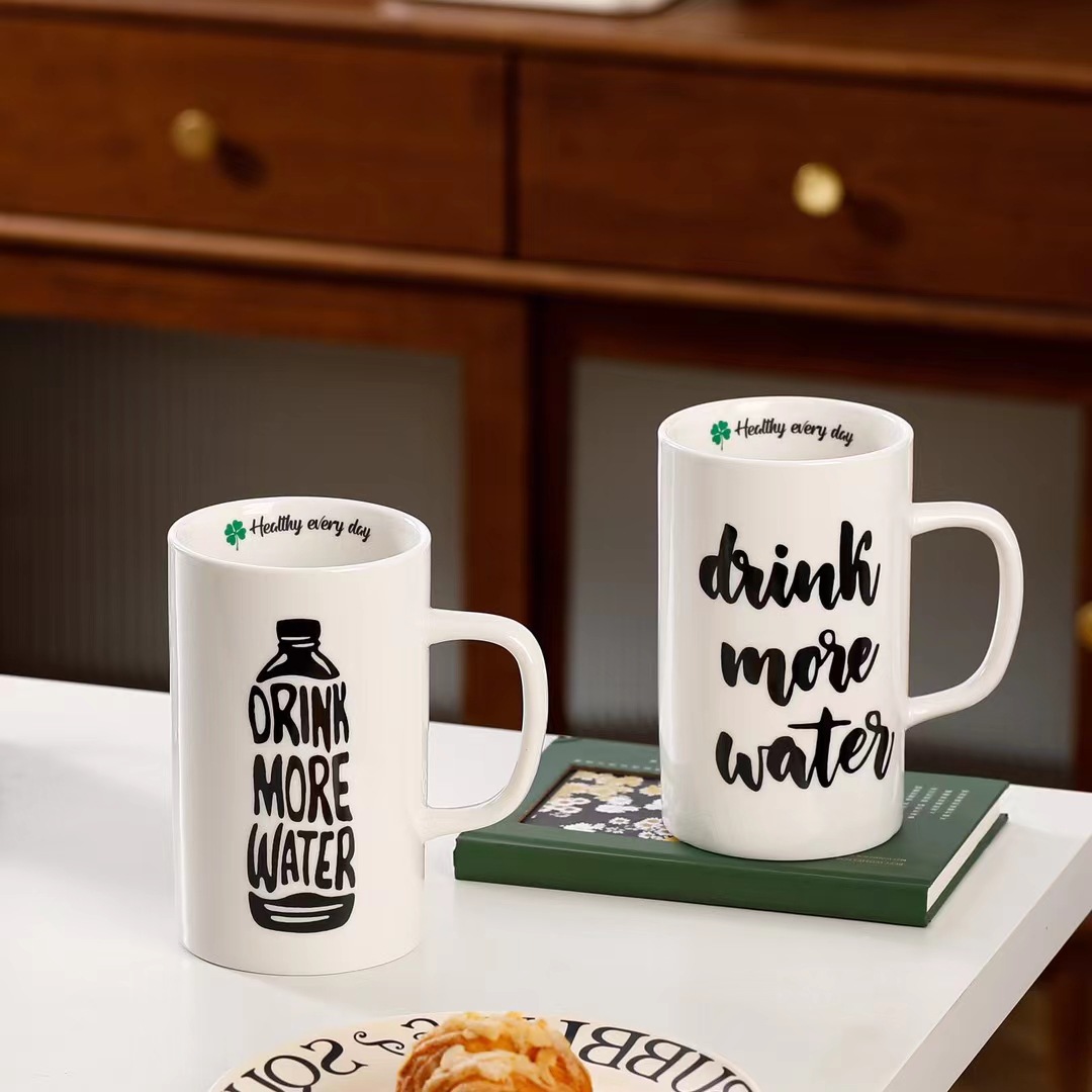 Taza de cerveza de gran capacidad de cerámica nórdica creativa taza de bebida bebida de la oficina de exportación de comercio exterior