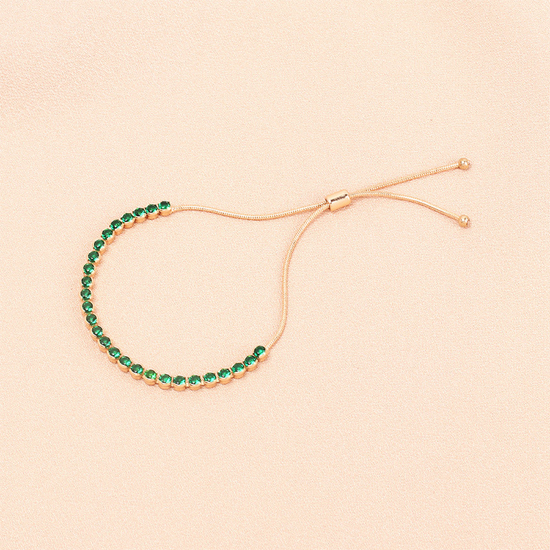 Sweet Solid Color Copper Bracelets Inlay Zircon Copper Bracelets