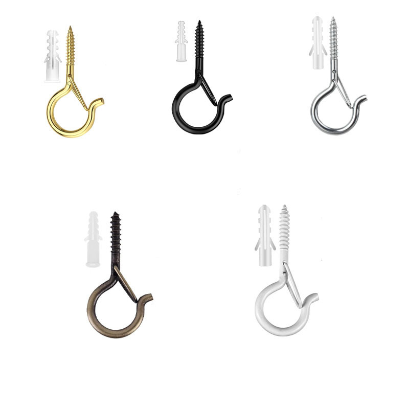 Cross-Border Supply of Q-Type Hook Screw Hooks with Safety Buckle, Available in Multiple Colors for Hanging Outdoor and Indoor Fairy Lights