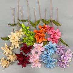新款婚庆仿真花3头川百合铃兰假花 迎宾区壁挂插花装饰绢花 批发