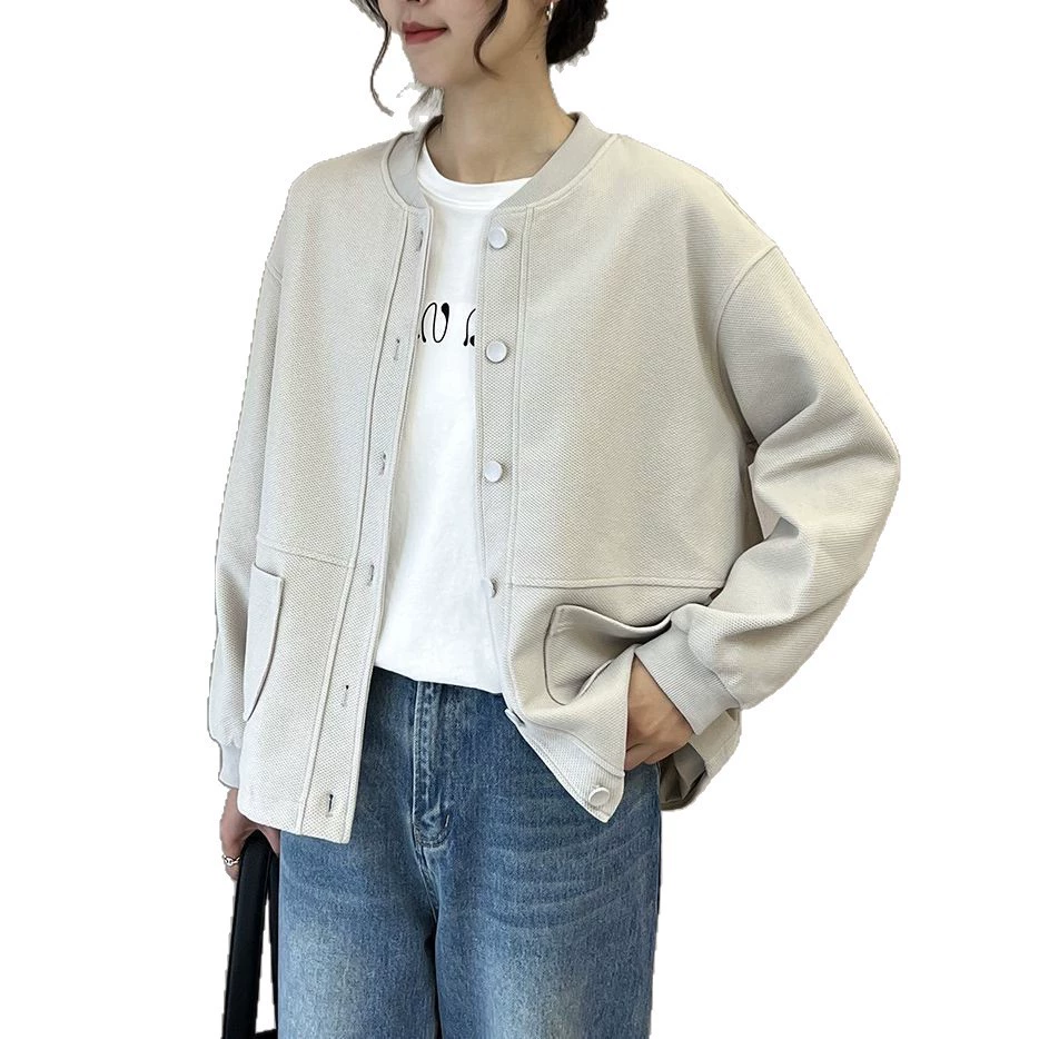 Baseball uniform, spring jacket, solid sweatshirt, Korean style, oversize
