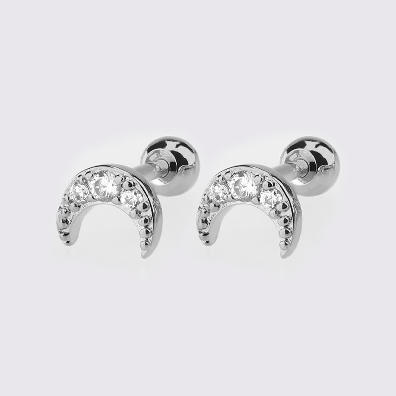 Pendientes de circonita de sol pequeño de venta caliente en Europa y América Pendientes de cobre de amor Personalidad simple Pendientes de circonita de moda geométrica en forma de corazón