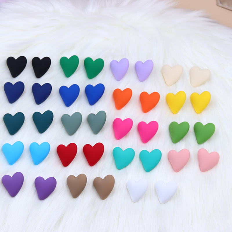 9g Weight Earrings Classification 1 Pair Quantity Daily Occasion Acrylic Material Heart Shape Pattern Women'S Gender Spray Paint Design Fashion Style 1 Pair Fashion Heart Shape Spray Paint Arylic Earrings 25