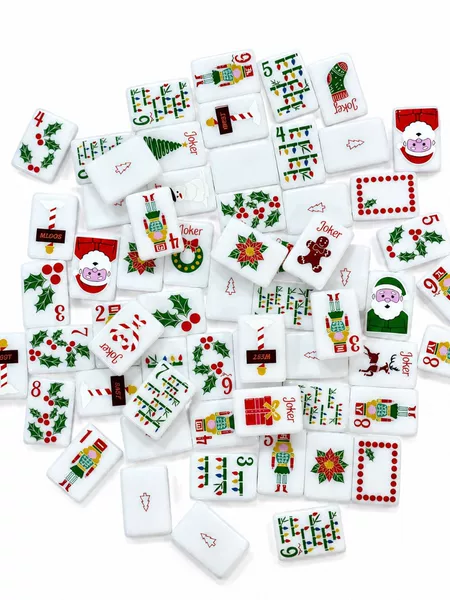 In Stock, Direct Sales from the Manufacturer, American-Style Christmas-Themed Acrylic Mahjong Set, 160 Pieces