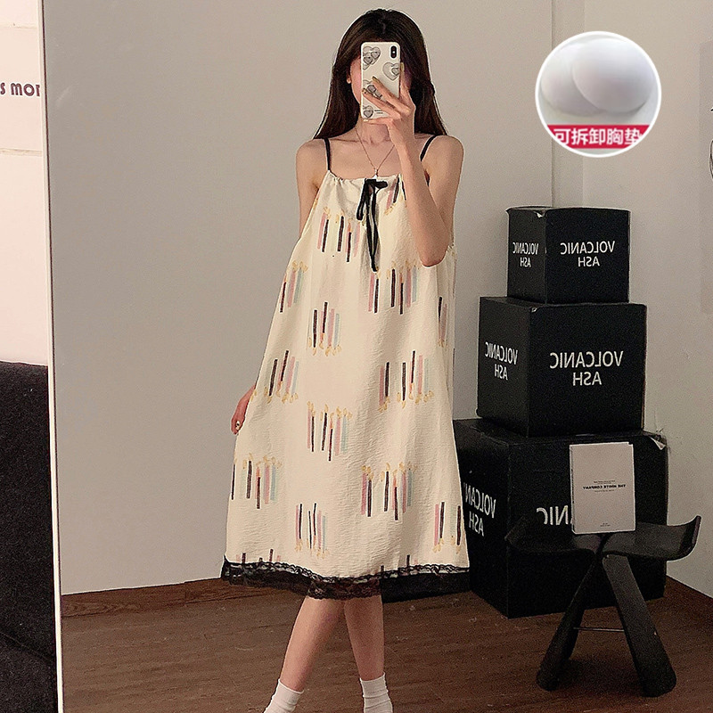 Pijamas de verano nubes de algodón falda delgada lindos arcos en relieve pijamas de mujer ropa casera casual al por mayor