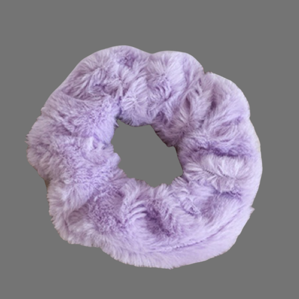 보라색 털실 머리끈