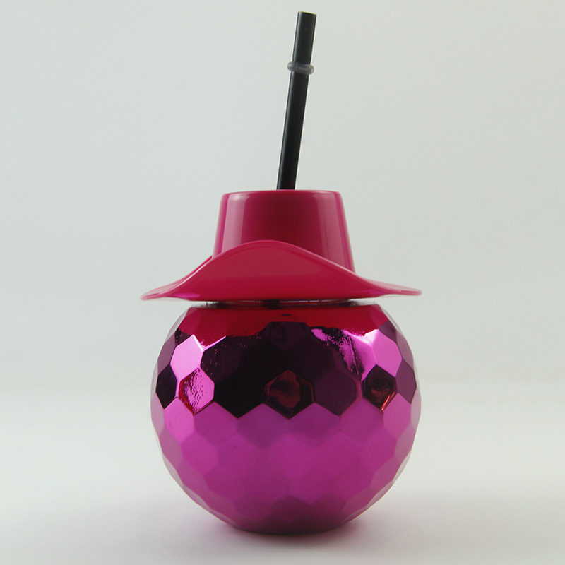Transfronterizos clásicos hot selling sombrero de vaquero galvanizado bola disco maçonaria paja fiesta creativa taza de agua de paja