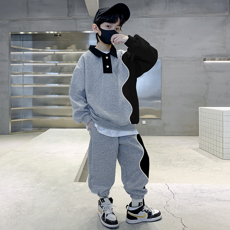 Boys' Set 2023 New Children's Autumn Sweater Sportswear Trendy, Handsome, Pippy, and Handsome Mid sized_voghion.com