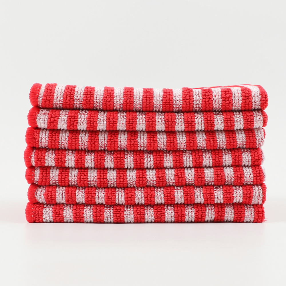 Suministro directo de fábrica de toallitas a rayas de perlas grandes, toalla cuadrada de limpieza multifuncional para el hogar, absorción de agua, limpieza sin costuras y descontaminación