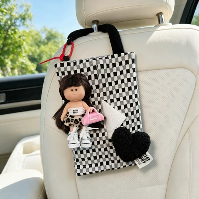 Stylish for Women, Car tissue box/set - shopping-potato-girl-black-tissue-hanging-bag