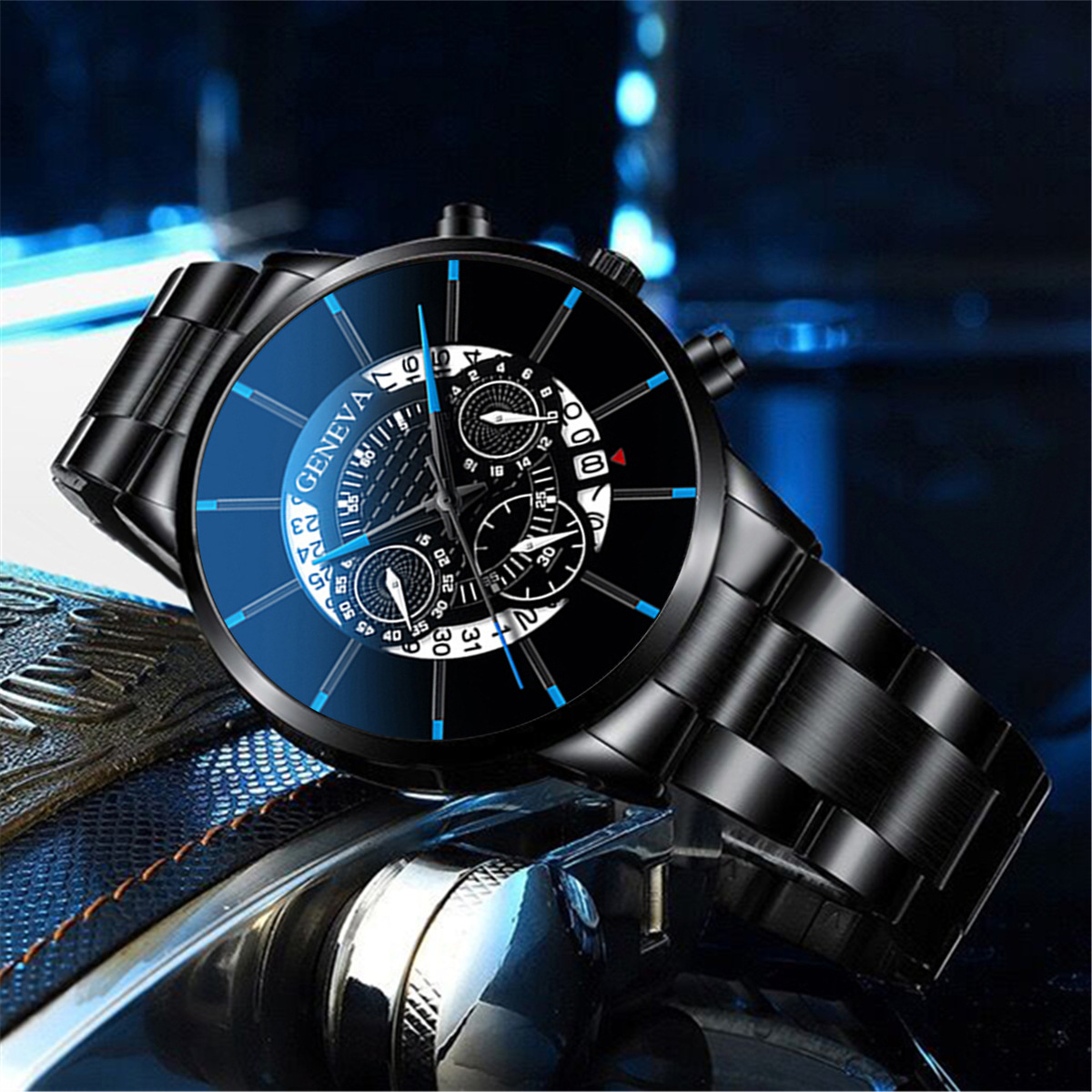 Casual Solid Color Horseshoe Buckle Quartz Men's Watches display picture 2