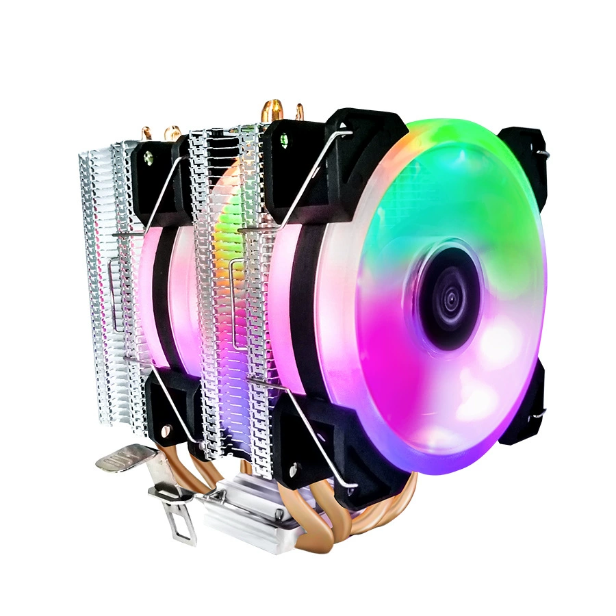 Радиатор CPU с 4 тепловыми трубками, двойная башня, двойной вентилятор, чистая медь, 9 см RGB вентилятор, поддержка платформы AMD