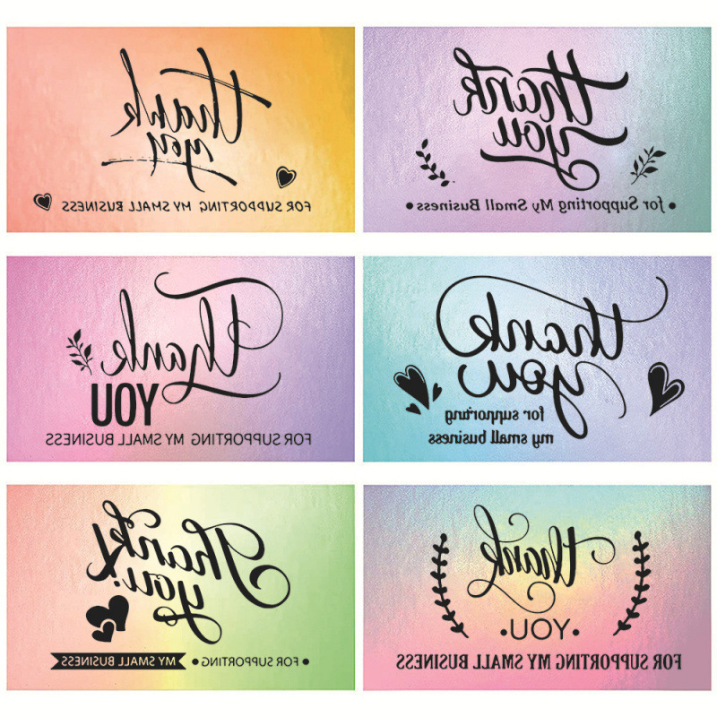 50张/包5*9厘米 感谢您支持我的小企业镭射感谢卡跨境亚马逊贺卡