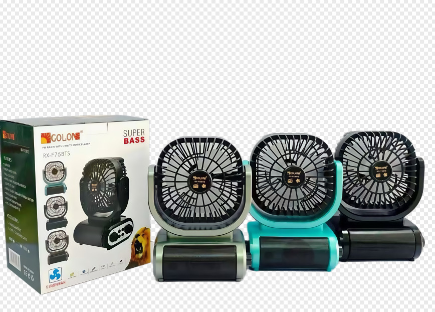 Altavoz Solar con Ventilador, Comercio Exterior África, Radio Bluetooth, Iluminación, Altavoz Bluetooth Tres en Uno, Audio de Escritorio