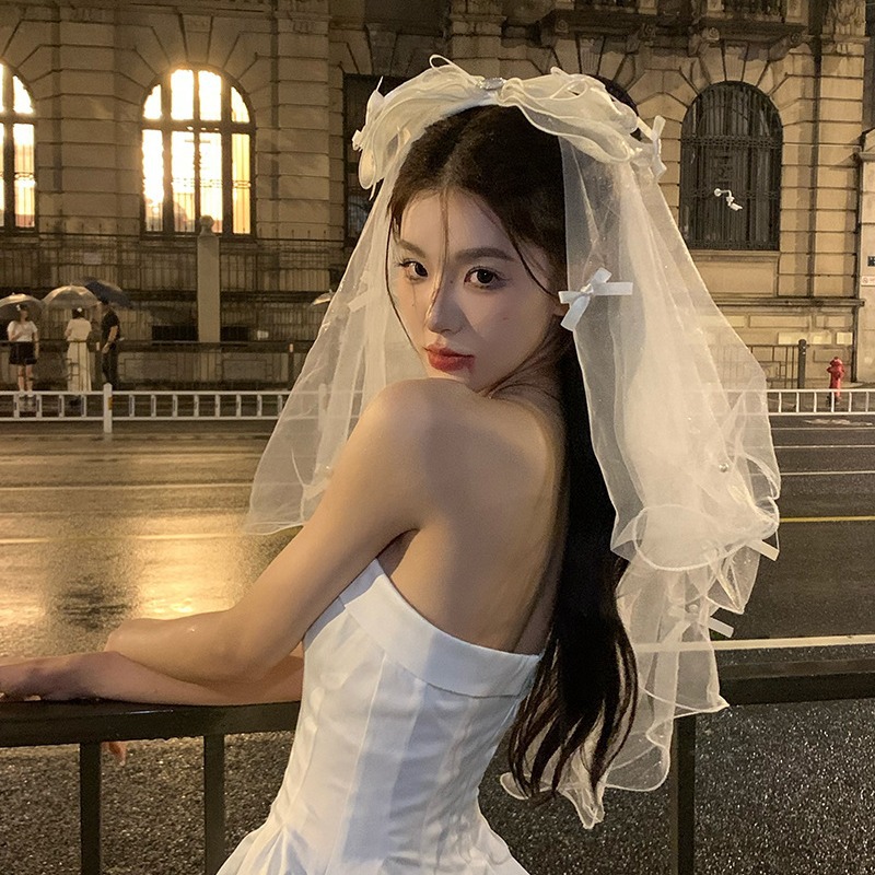 Vampiro de la novia Halloween fantasma de la novia velos de boda blanco y negro arco de la cabeza de la mujer