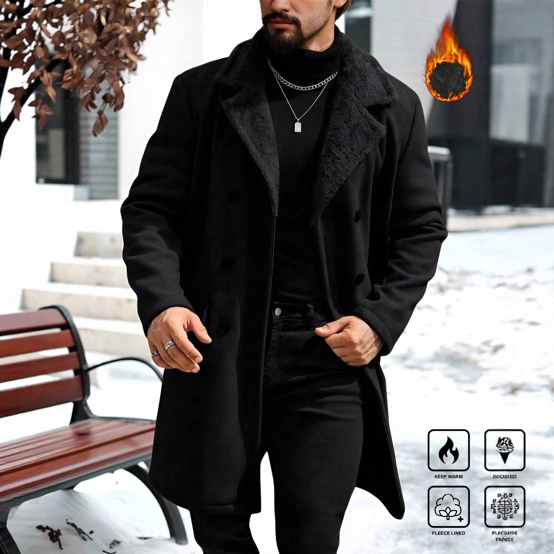 2025 Autumn/Winter Cross-Border European And American Men's Plush Coat Woolen Overcoat 240914_voghion.com
