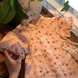 Girls' Cheongsam Summer Chinese Style Children's 2025 New Traditional Dress Thin Baby Princess Chiffon Fashion
