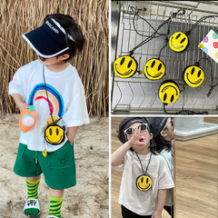 Children's crossbody bag ins style Korean version cute smiling face hanging neck small bag men and women boys decorative children's bag