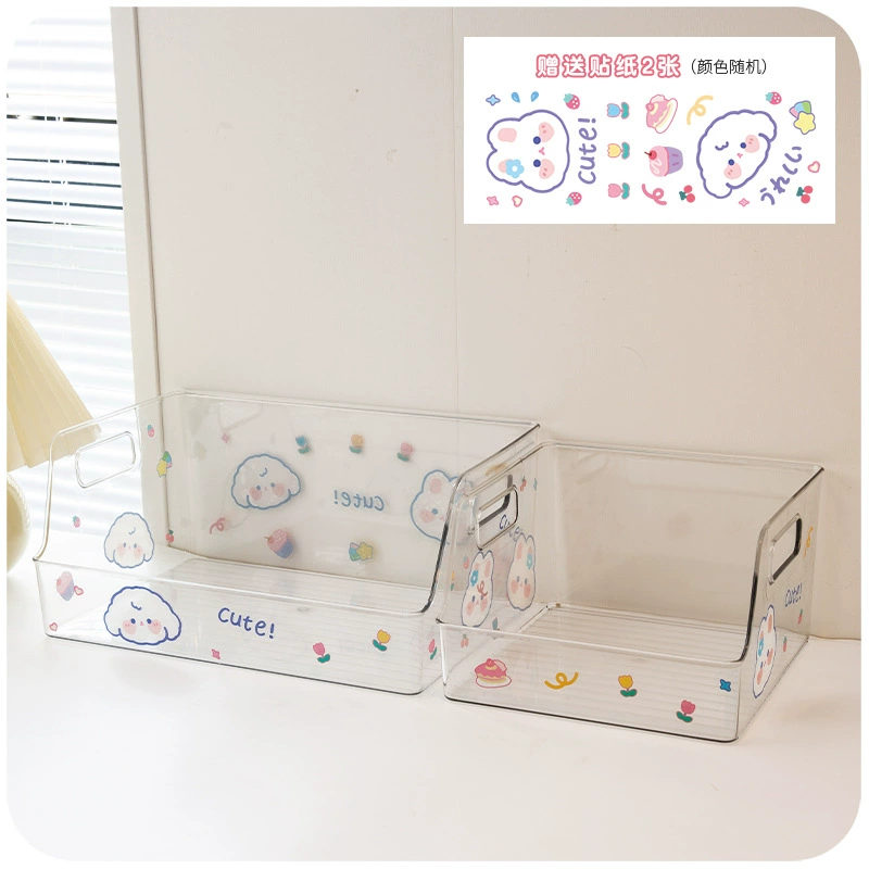 Acrylic transparent book storage box Small students put book shelf desktop desktop desk reconstruction supplies full set