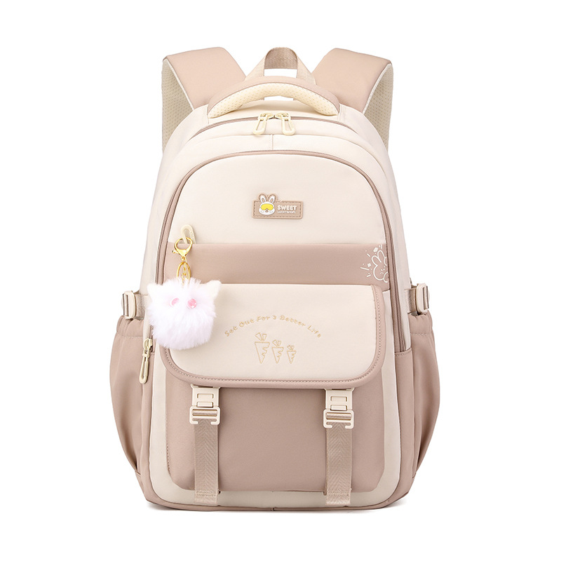 Mochila escolar de estudiantes de secundaria nueva hermosa mochila de chicas de viento para salir, mochila infantil de moda simple.