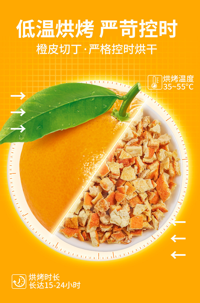 烘干橙皮丁烘焙泡茶泡水橙子皮干碎香橙陈皮橙干调酒橘子桔皮常温-阿里巴巴