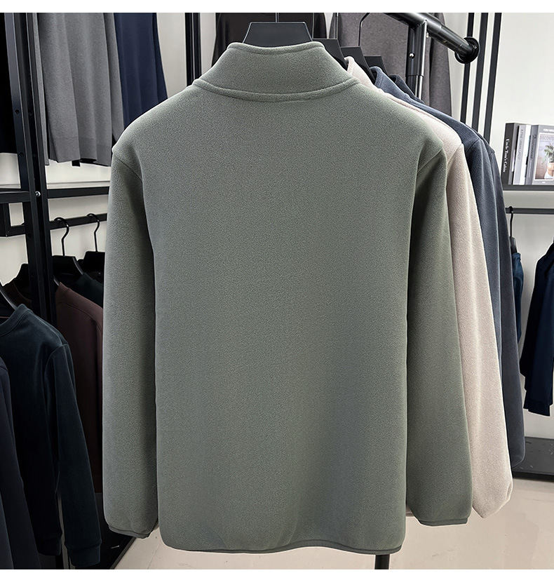 Herren Samt Cardigan Jacke Doppelseitiges Fleece Für Herbst_voghion.com
