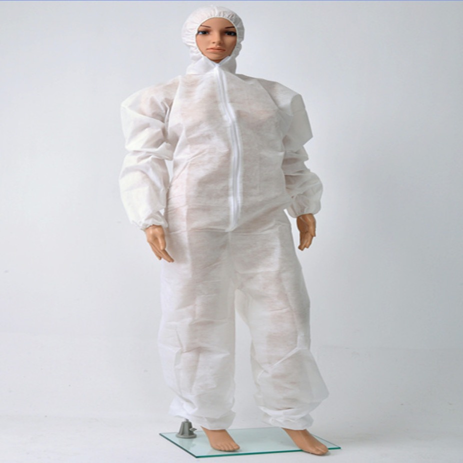 一次性无纺布防护服SMS透气膜连体带帽防尘工作服隔离衣喷漆养殖