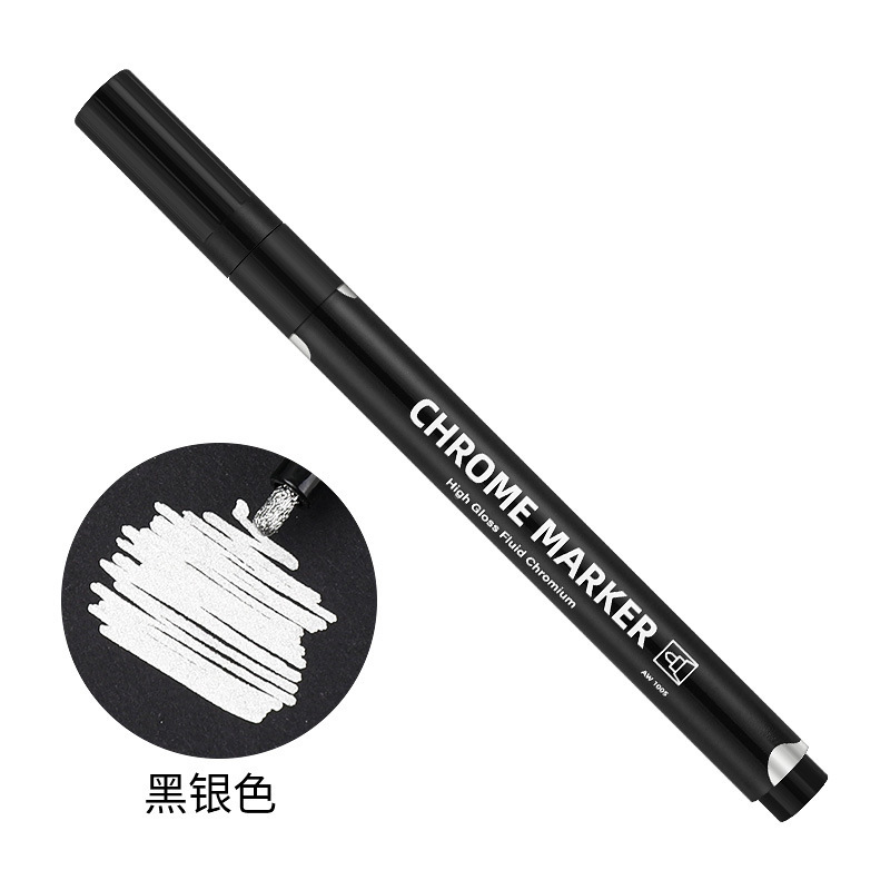 Bolígrafo de reparación de arañazos de modelo Pluma brillante para colorear y colorear Pluma de retoque de modelo de metal Pluma de espejo Pluma cromada al por mayor